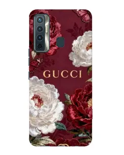 Чохол для TECNO Camon 17 з картинкою «Gucci — бордові троянди»