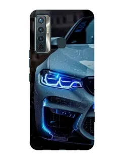 Чохол для TECNO Camon 17 з картинкою «Погляд BMW з синіми фарами»