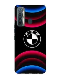 Чохол для TECNO Camon 17 з картинкою «Логотип BMW та неонові дуги»