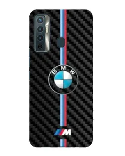 Чохол для TECNO Camon 17 з картинкою «Емблема BMW та карбон»