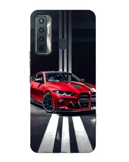 Чохол для TECNO Camon 17 з картинкою «Червона BMW на дорозі»