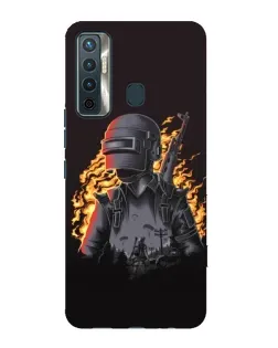 Чохол для TECNO Camon 17 з картинкою «PUBG — вогняний силует»