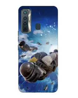 Чохол для TECNO Camon 17 з картинкою «Десант PUBG — стрибок»