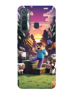 Чехол для TECNO Camon 17 с картинкой «Стив на ферме» Чехол для TECNO Camon 17 с картинкой «Стив на ферме»