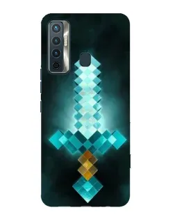 Чехол для TECNO Camon 17 с картинкой «Алмазный меч неон»