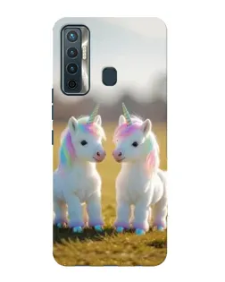 Чехол для TECNO Camon 17 с картинкой «Пара единорогов»