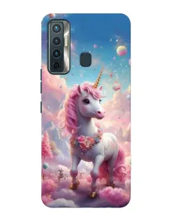 Чехол для TECNO Camon 17 с картинкой «Единорог среди облаков»