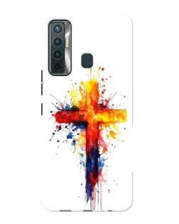 Чохол для TECNO Camon 17 з картинкою «Акварельний хрест»