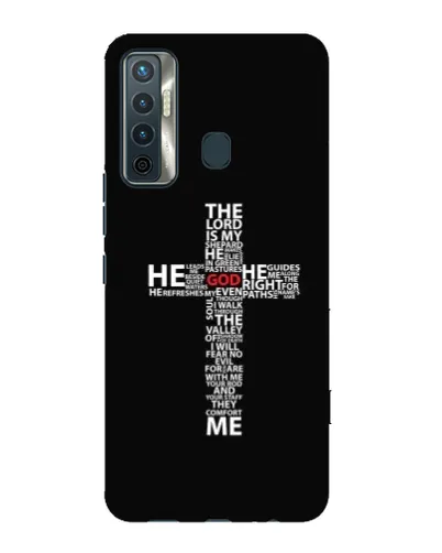 Чехол для TECNO Camon 17 с картинкой «Текстовый крест» Чехол для TECNO Camon 17 с картинкой «Текстовый крест»