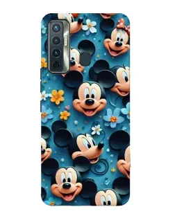 Чехол для TECNO Camon 17 с картинкой «Паттерн Микки и Минни»