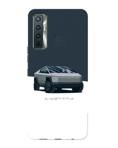 Чохол для TECNO Camon 17 з картинкою «Сріблястий Cybertruck Tesla»