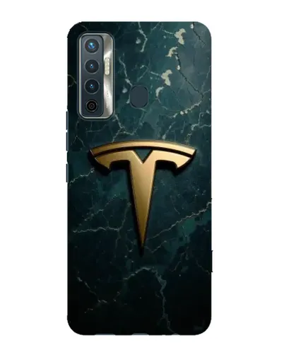 Чохол для TECNO Camon 17 з картинкою «Мармурова Tesla Gold»