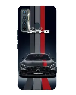Чохол для TECNO Camon 17 з картинкою «Mercedes — білий карбон»