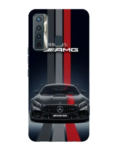Чохол для TECNO Camon 17 з картинкою «Mercedes — білий карбон»