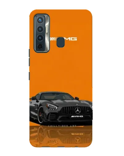 Чохол для TECNO Camon 17 з картинкою «Помаранчевий Mercedes AMG»