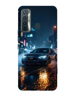 Чохол для TECNO Camon 17 з картинкою «Нічне місто та Audi»