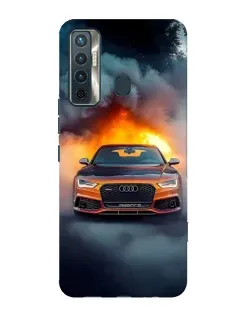 Чохол для TECNO Camon 17 з картинкою «Audi у вогняному диму»