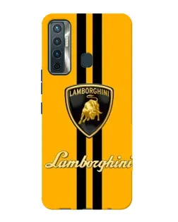 Чохол для TECNO Camon 17 з картинкою «Lamborghini Stripe жовтий»