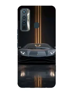Чохол для TECNO Camon 17 з картинкою «Lamborghini золоті лінії»