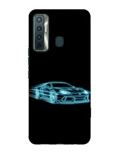 Чохол для TECNO Camon 17 з картинкою «Неоновий контур Lamborghini»