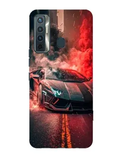 Чохол для TECNO Camon 17 з картинкою «Lamborghini червоний дим»
