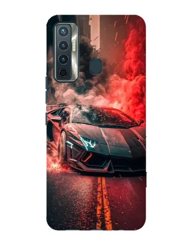 Чохол для TECNO Camon 17 з картинкою «Lamborghini червоний дим» Чохол для TECNO Camon 17 з картинкою «Lamborghini червоний дим»