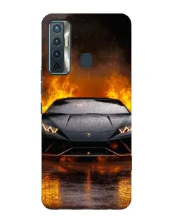 Чохол для TECNO Camon 17 з картинкою «Lamborghini у вогні»
