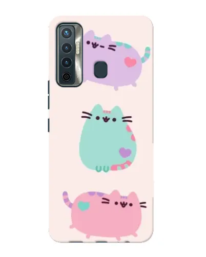 Чехол для TECNO Camon 17 с картинкой «Pusheen трио»