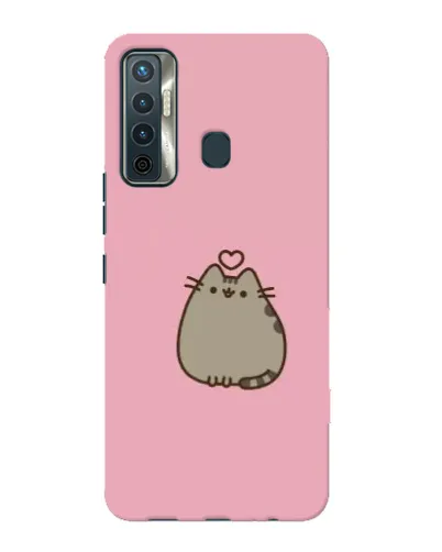 Чехол для TECNO Camon 17 с картинкой «Pusheen сердце»