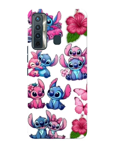 Чохол для TECNO Camon 17 з картинкою «Стікери Stitch та Angel»