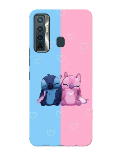 Чохол для TECNO Camon 17 з картинкою «Stitch та Angel Love»