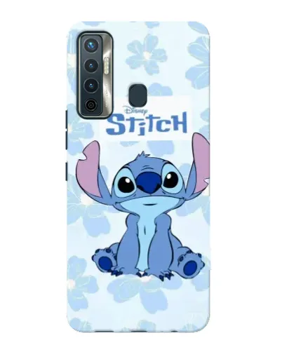 Чохол для TECNO Camon 17 з картинкою «Stitch серед квітів»