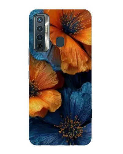 Чохол для TECNO Camon 17 з картинкою «Яскрава синьо-помаранчева флора» Чохол для TECNO Camon 17 з картинкою «Яскрава синьо-помаранчева флора»