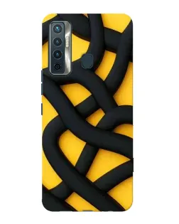 Чохол для TECNO Camon 17 з картинкою «Чорне жовте переплетення» Чохол для TECNO Camon 17 з картинкою «Чорне жовте переплетення»