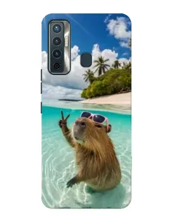 Чохол для TECNO Camon 17 з картинкою «Капібара на морі»