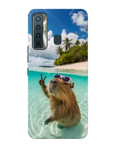 Чохол для TECNO Camon 17 з картинкою «Капібара на морі»