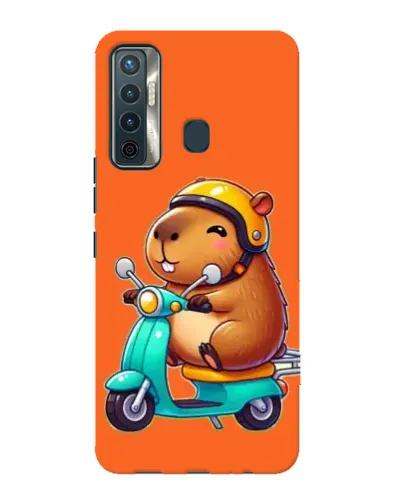 Чохол для TECNO Camon 17 з картинкою «Капібара на скутері»