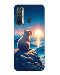 Чохол для TECNO Camon 17 з картинкою «Захід сонця з капібарою»