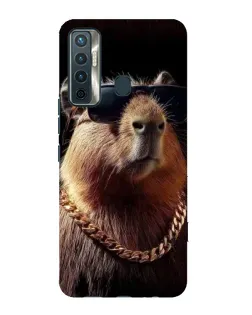 Чохол для TECNO Camon 17 з картинкою «Капібара золотий ланцюг»