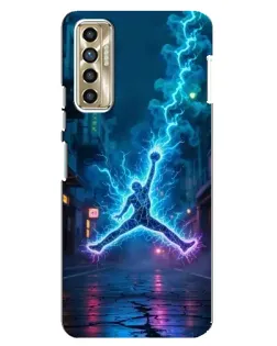 Чехол для TECNO Camon 17P (CG7n) с картинкой «Jordan Gold Jumpman»