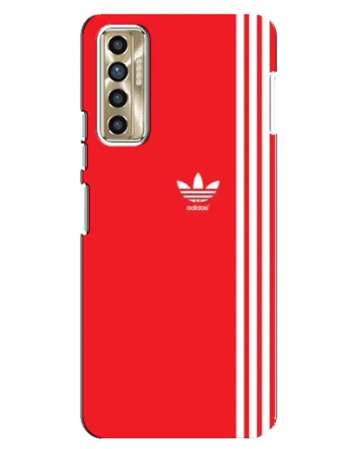 Чехол для TECNO Camon 17P (CG7n) с картинкой «Красный минимализм Adidas»