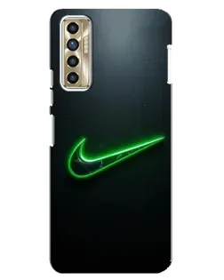 Чехол для TECNO Camon 17P (CG7n) с картинкой «Неоновый контур Nike»
