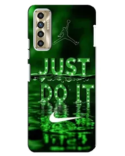Чехол для TECNO Camon 17P (CG7n) с картинкой «Зеленый неоновый Nike»