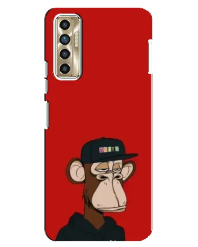 Чехол для TECNO Camon 17P (CG7n) с картинкой «Bored Ape — красный фон»