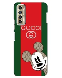 Чехол для TECNO Camon 17P (CG7n) с картинкой «Gucci — полосы и Микки» Чехол для TECNO Camon 17P (CG7n) с картинкой «Gucci — полосы и Микки»