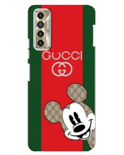 Чехол для TECNO Camon 17P (CG7n) с картинкой «Gucci — полосы и Микки»