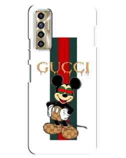 Чехол для TECNO Camon 17P (CG7n) с картинкой «Микки Маус Gucci — полосы» Чехол для TECNO Camon 17P (CG7n) с картинкой «Микки Маус Gucci — полосы»