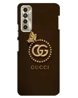 Чехол для TECNO Camon 17P (CG7n) с картинкой «Gucci — золотая бабочка» Чехол для TECNO Camon 17P (CG7n) с картинкой «Gucci — золотая бабочка»