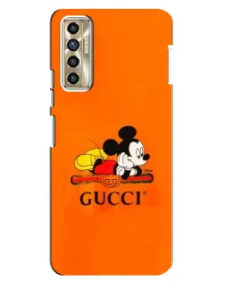 Чехол для TECNO Camon 17P (CG7n) с картинкой «Микки Маус Gucci — оранж» Чехол для TECNO Camon 17P (CG7n) с картинкой «Микки Маус Gucci — оранж»