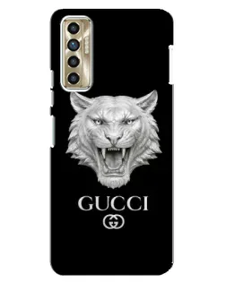 Чехол для TECNO Camon 17P (CG7n) с картинкой «Gucci — серебряный лев» Чехол для TECNO Camon 17P (CG7n) с картинкой «Gucci — серебряный лев»